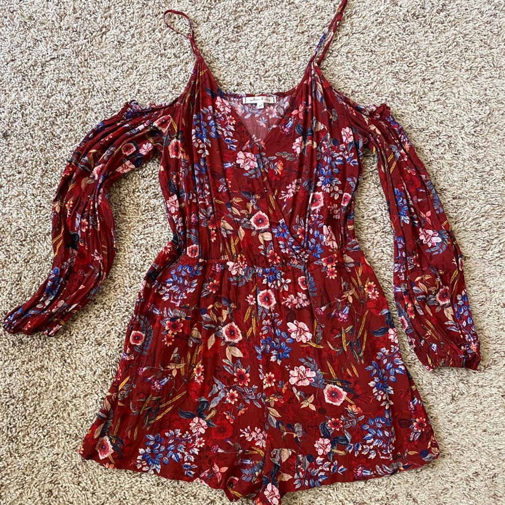 Floral off the shoulder romper
